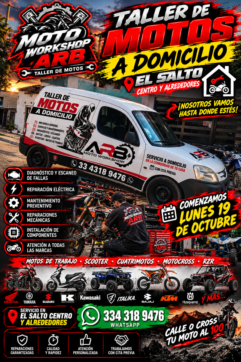 Moto Workshop ARB: taller de motos a domicilio en El Salto